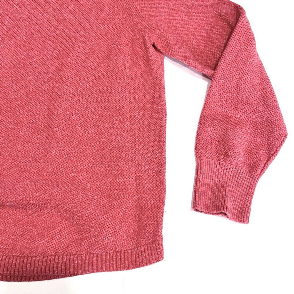 LL Bean Red Lightweight Roll Neck Pullover Textured Cotton Sweater LARGE PETITE - Picture 3 of 9